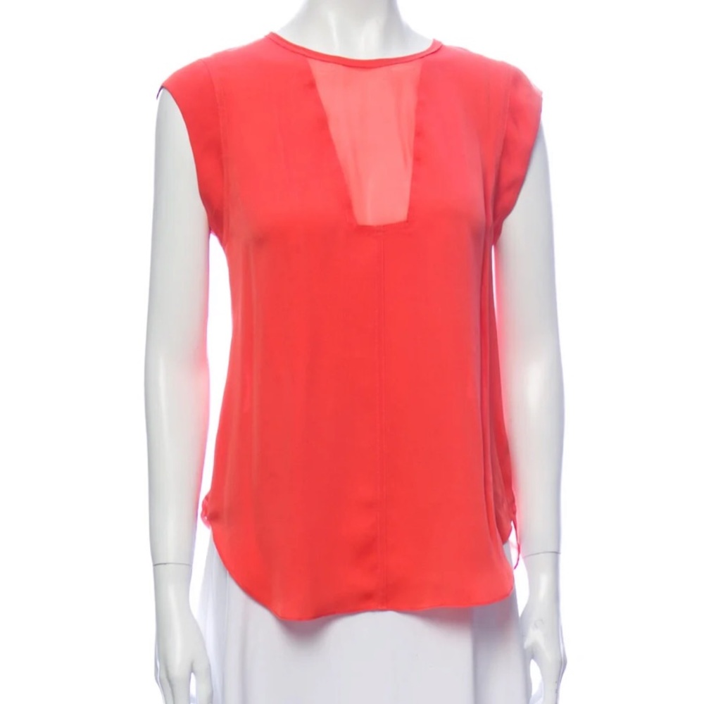 Rebecca Taylor Red Sleeveless Blouse